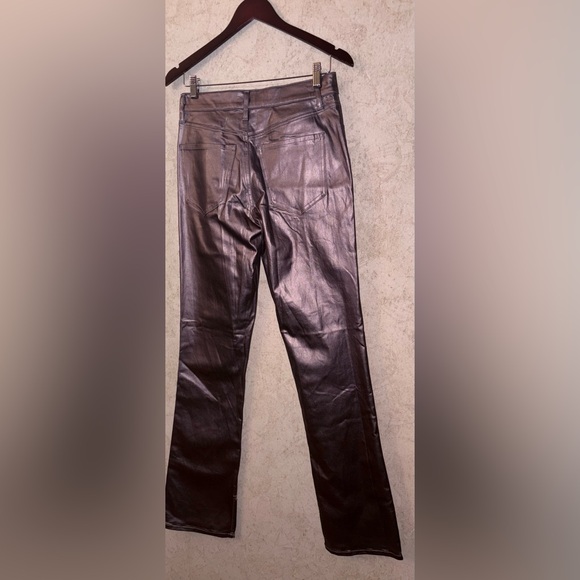 💕Express Mid Rise Skyscraper Metallic Coated Side Slit Jeans - Picture 3 of 8